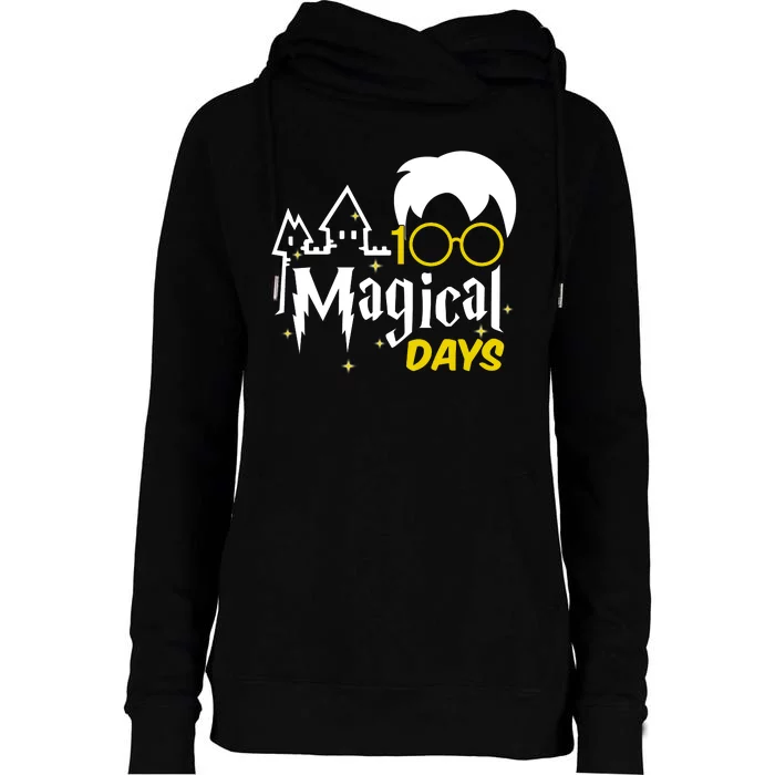 100 Magical Days Wizard 100th Days Of School Womens Funnel Neck Pullover Hood