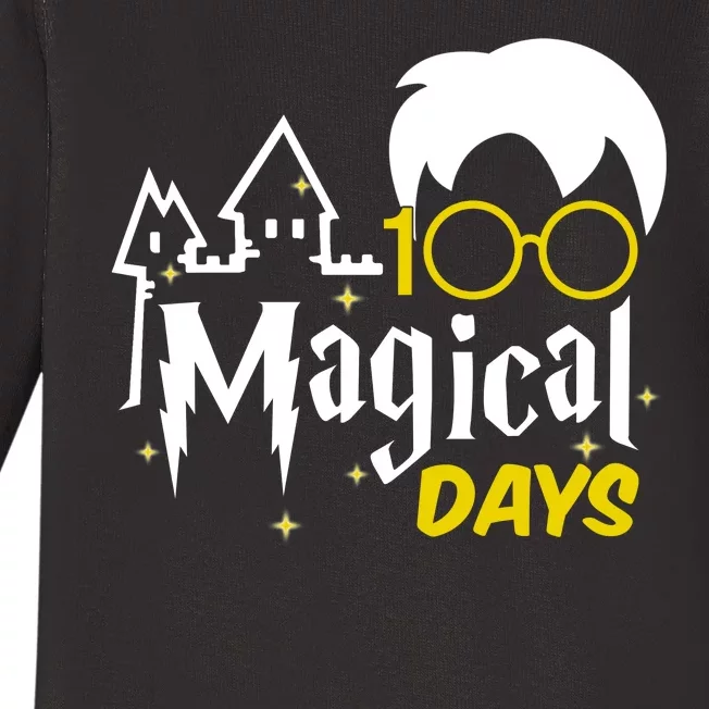 100 Magical Days Wizard 100th Days Of School Baby Long Sleeve Bodysuit