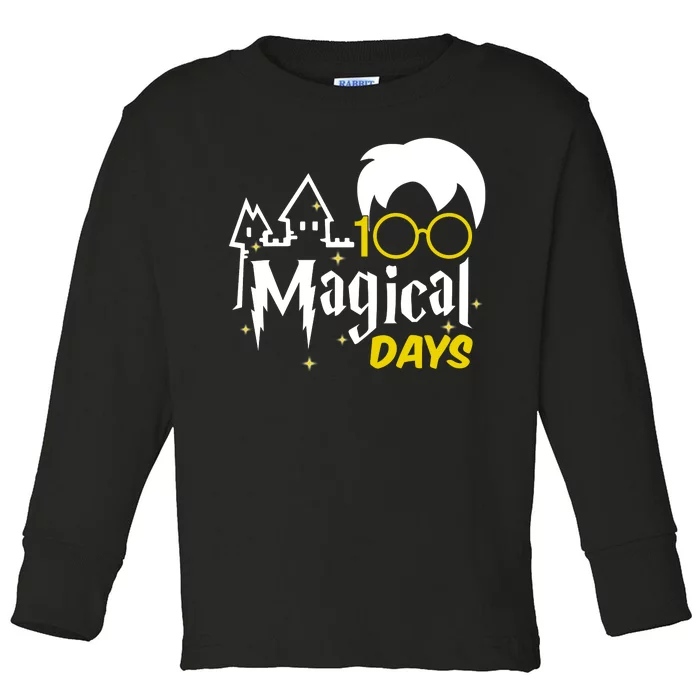 100 Magical Days Wizard 100th Days Of School Toddler Long Sleeve Shirt