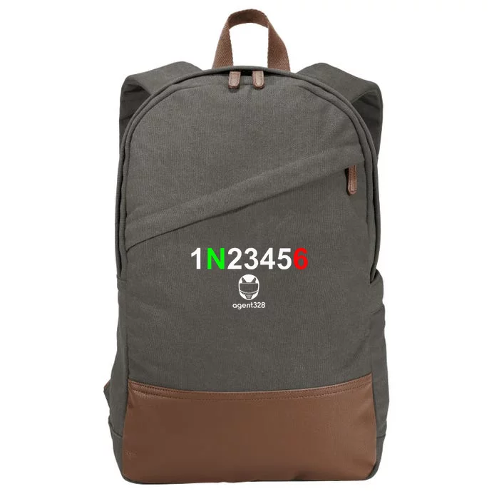 1N23456 Motorcycle Gear Shift Cotton Canvas Backpack