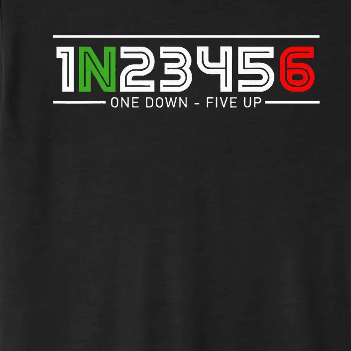 1N23456 Motorcycle Gear Shift Pattern Manual Transmission ChromaSoft Performance T-Shirt