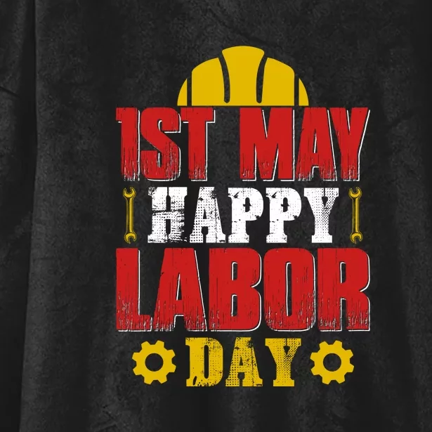 1st May Happy Labor Day Gift Hooded Wearable Blanket