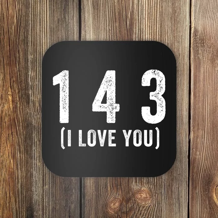 143 Means I Love You Happy Valentines Day Couples Coaster