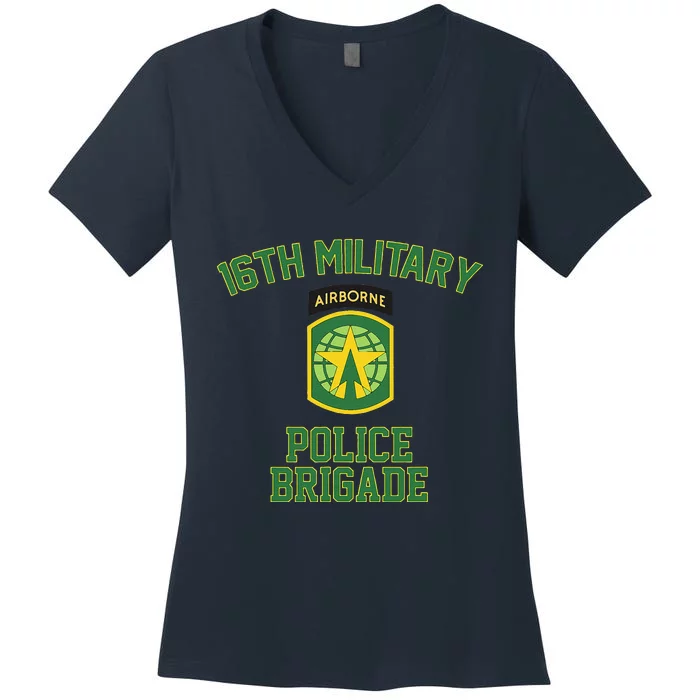 16th Military Police Brigade Veteran Fathers Day Veterans Women's V-Neck T-Shirt