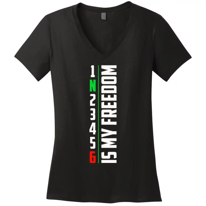 1n23456 Motorcycle Shift Biker Motorcyclist Women's V-Neck T-Shirt