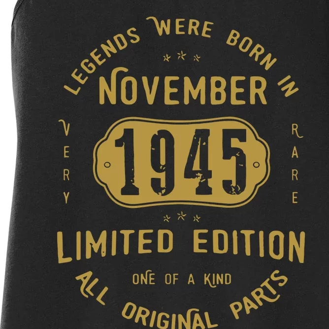 1945 November Birthday 1945 November Limited Edition Women's Racerback Tank