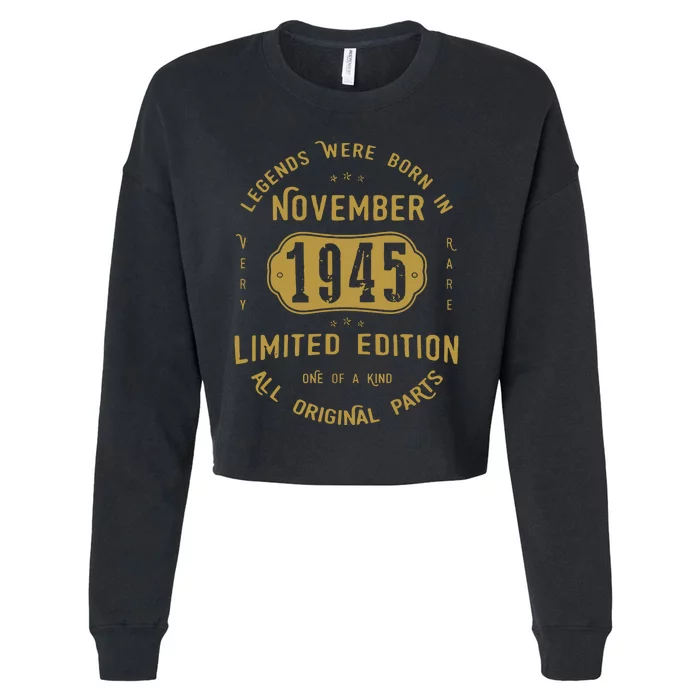 1945 November Birthday 1945 November Limited Edition Cropped Pullover Crew