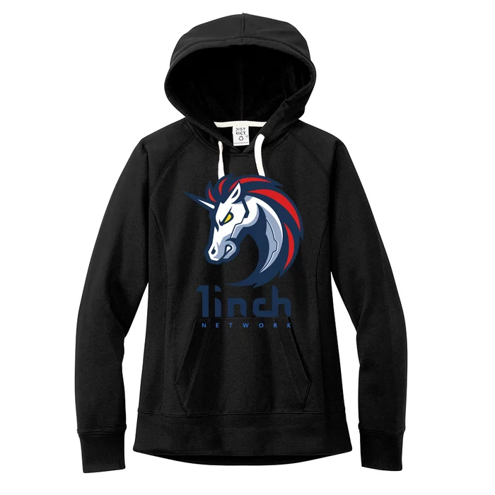 1Inch Network Logo, 1Inch Crypto, Decentralized Exchange DEX Women's Fleece Hoodie