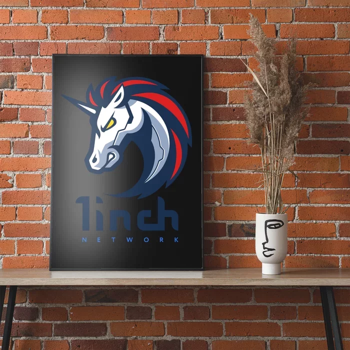 1Inch Network Logo, 1Inch Crypto, Decentralized Exchange DEX Poster