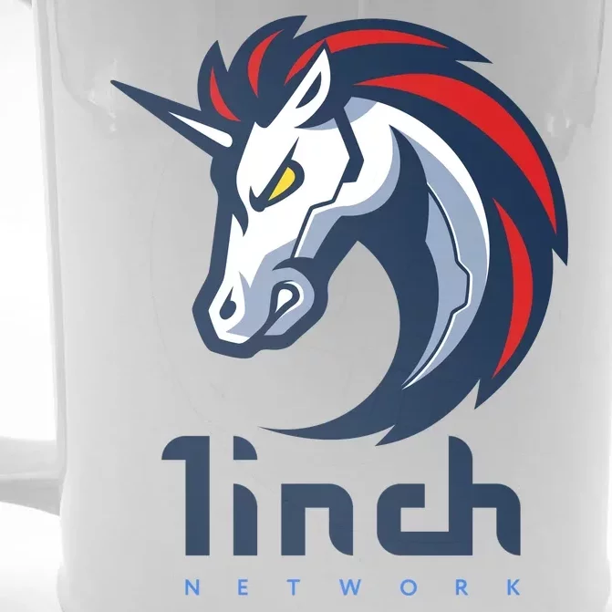 1Inch Network Logo, 1Inch Crypto, Decentralized Exchange DEX Front & Back Beer Stein