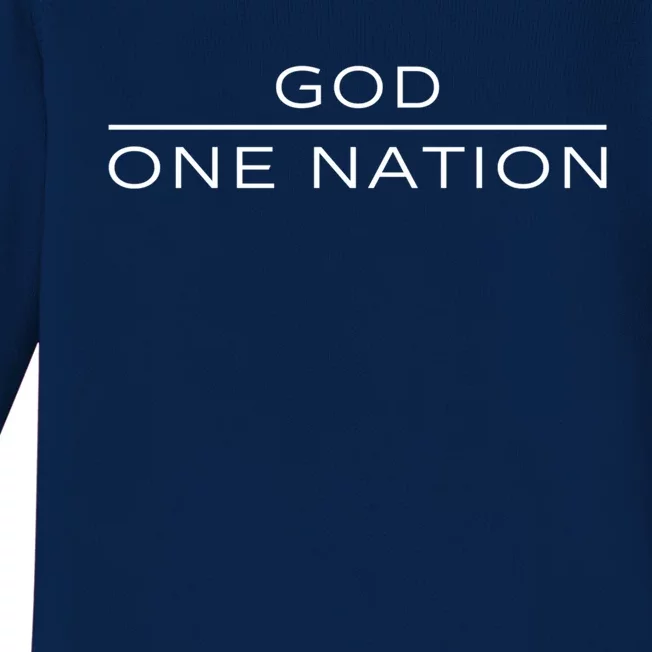 1 Nation Under God Line Art Patriotic Christian Religion Gift Baby Long Sleeve Bodysuit