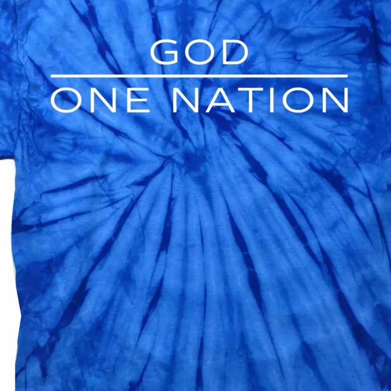 1 Nation Under God Line Art Patriotic Christian Religion Funny Gift Tie-Dye T-Shirt