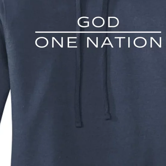 1 Nation Under God Line Art Patriotic Christian Religion Funny Gift Women's Pullover Hoodie