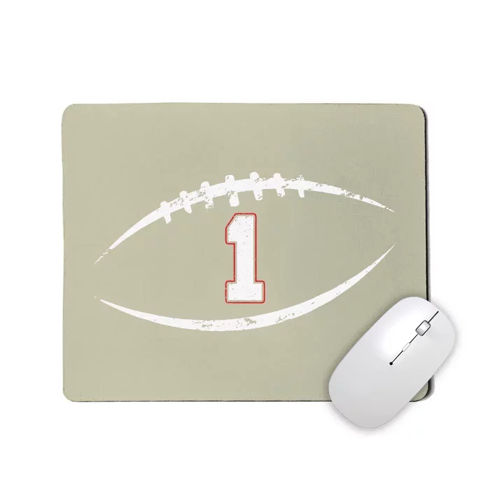 1 Number Vintage Football Player 1 Lucky Number Birthday Mousepad