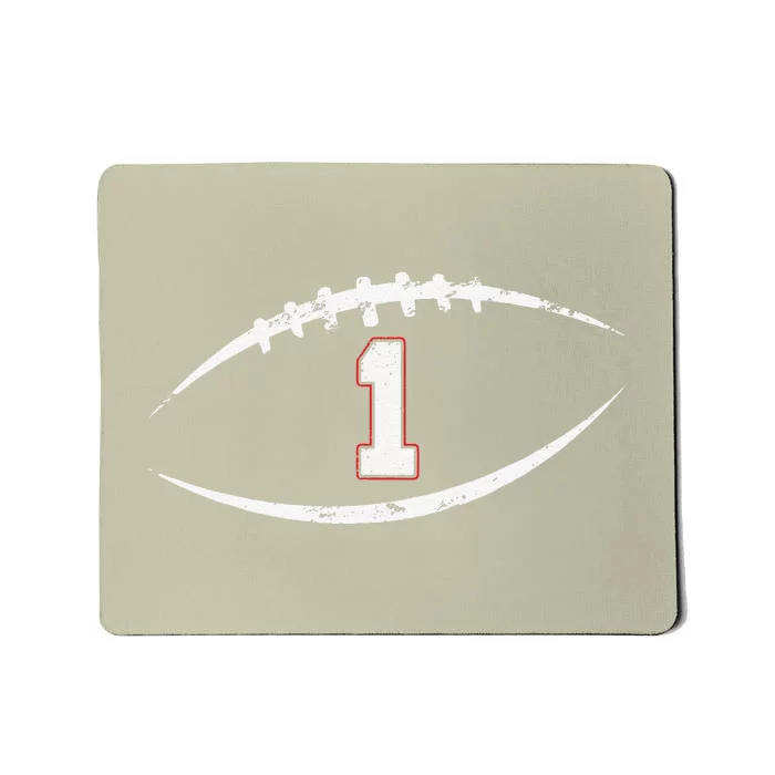 1 Number Vintage Football Player 1 Lucky Number Birthday Mousepad