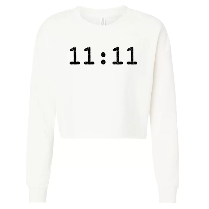 1111 Numerology Vintage Style Spiritual Awakening Cropped Pullover Crew