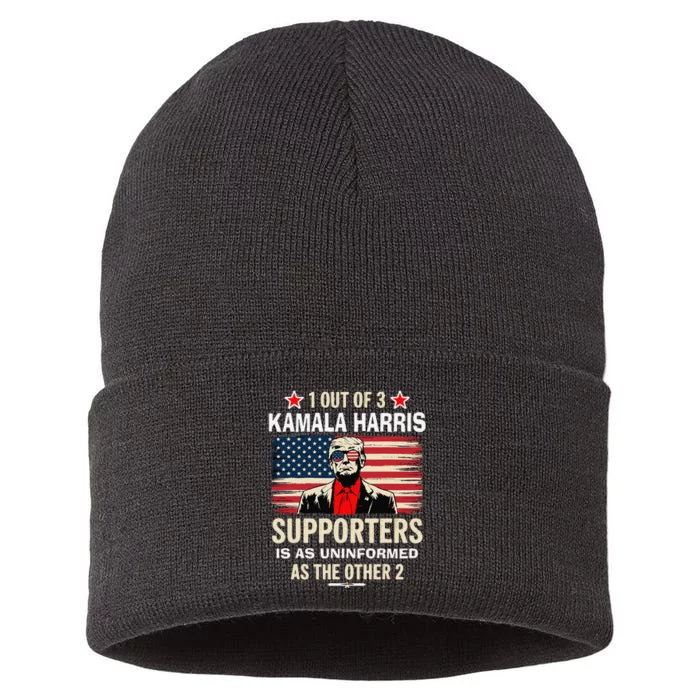 1 Of 3 Kamala Harris Supporters As Uniformed As The Other 2 Trump Sustainable Knit Beanie