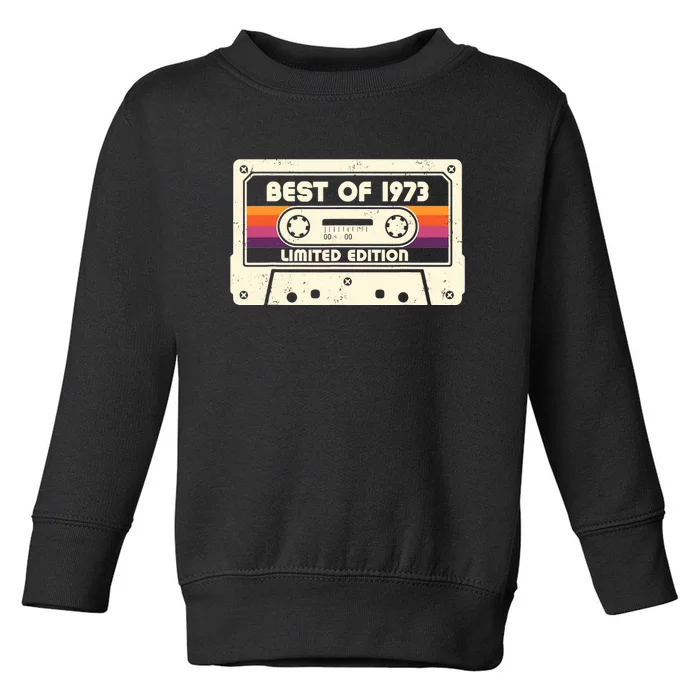 1973 Old Cassette Tape Funny 50th Birthday Vintage Toddler Sweatshirt