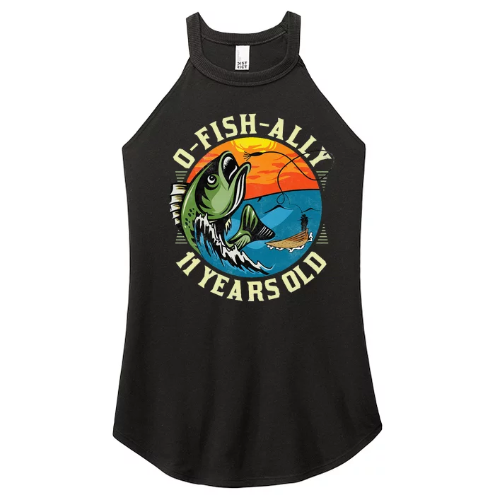 11Years Old Fishing Gift 11 yo Ten Year Old 11th Birthday Women’s Perfect Tri Rocker Tank