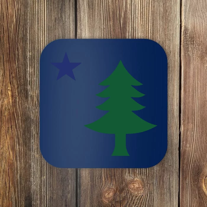 1901 Old First Flag Of Maine Pine Tree And Star Coaster