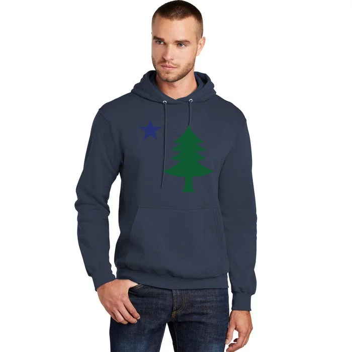 1901 Old First Flag Of Maine Pine Tree And Star Tall Hoodie