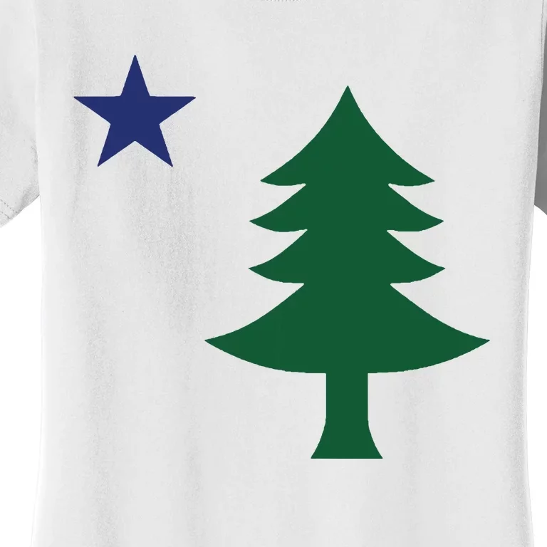 1901 Old First Flag Of Maine Pine Tree And Star Women's T-Shirt