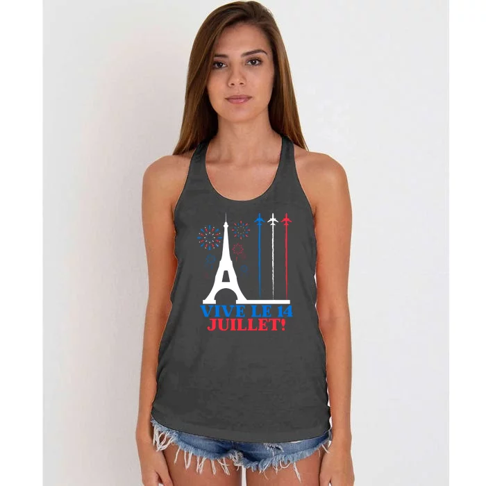 14th Of July National France Bastille Day Meaningful Women's Knotted Racerback Tank