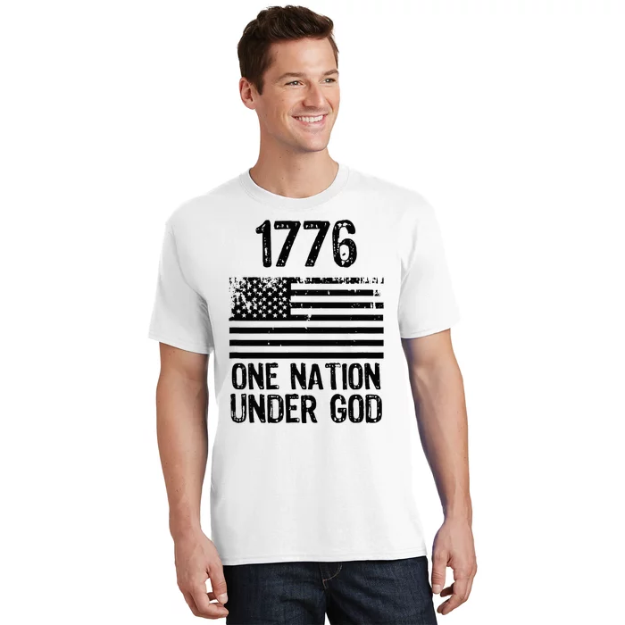 1776 One Nation Under God Patriotic Flag T-Shirt