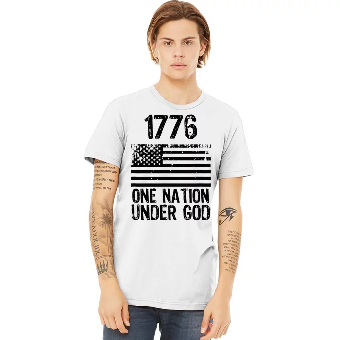 1776 One Nation Under God Patriotic Flag Premium T-Shirt