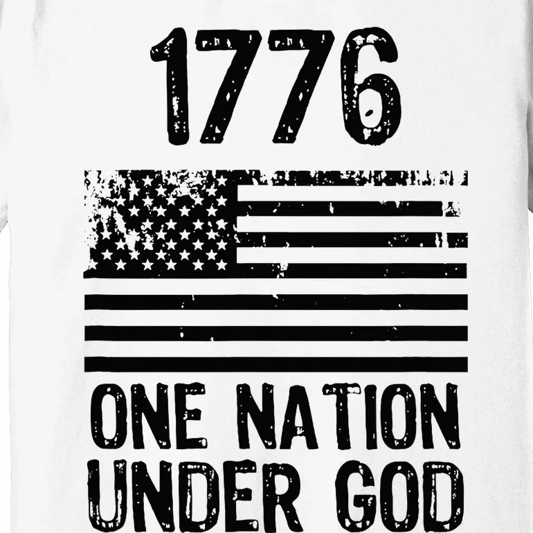 1776 One Nation Under God Patriotic Flag Premium T-Shirt