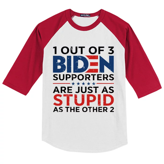 1 Out Of 3 Biden Supporters Are Just As Stupid As The Other Kids Colorblock Raglan Jersey