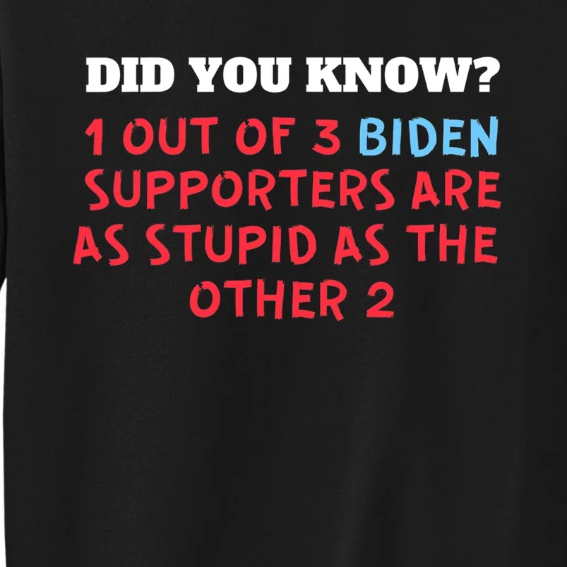 1 Out Of 3 Biden Supporters Are As Stupid As The Other 2 Tall Sweatshirt