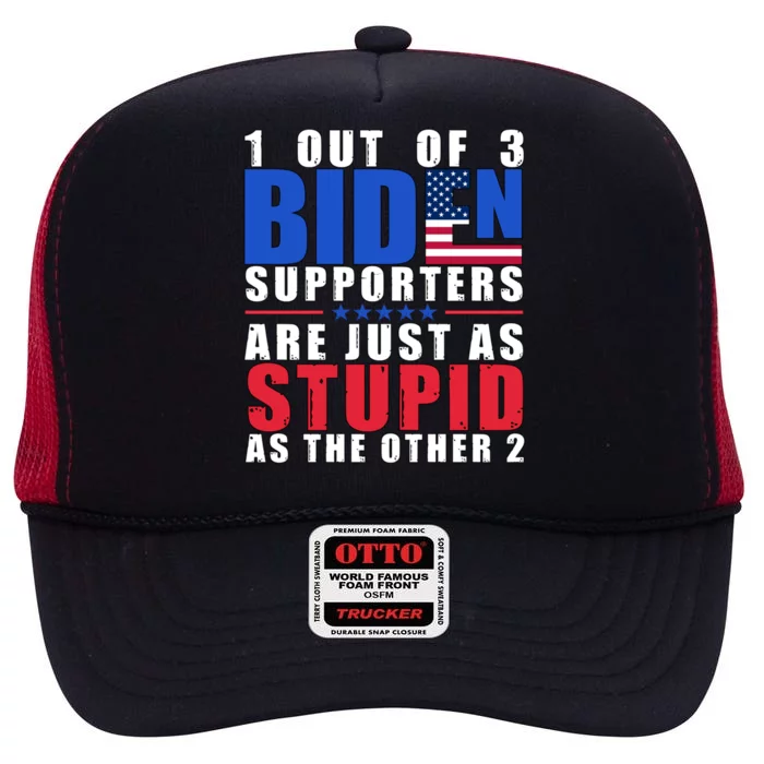 1 Out Of 3 Biden Supporters Are Just As Stupid As The Other Gift High Crown Mesh Trucker Hat