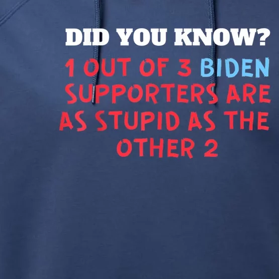 1 Out Of 3 Biden Supporters Are As Stupid As The Other 2 Tee Performance Fleece Hoodie