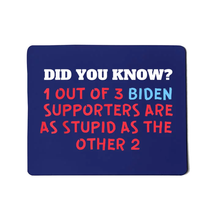 1 Out Of 3 Biden Supporters Are As Stupid As The Other 2 Tee Mousepad