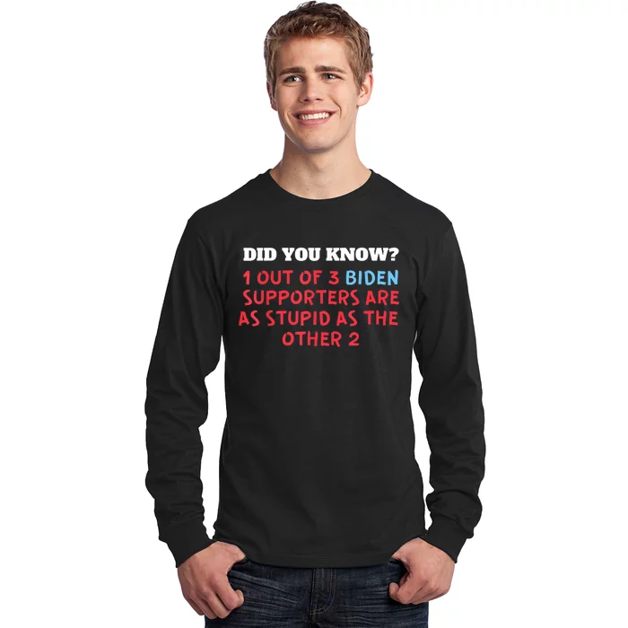 1 Out Of 3 Biden Supporters Are As Stupid As The Other 2 Tee Long Sleeve Shirt