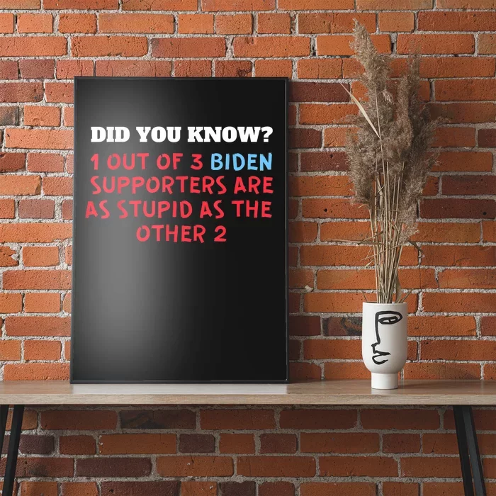 1 Out Of 3 Biden Supporters Are As Stupid As The Other 2 Tee Poster