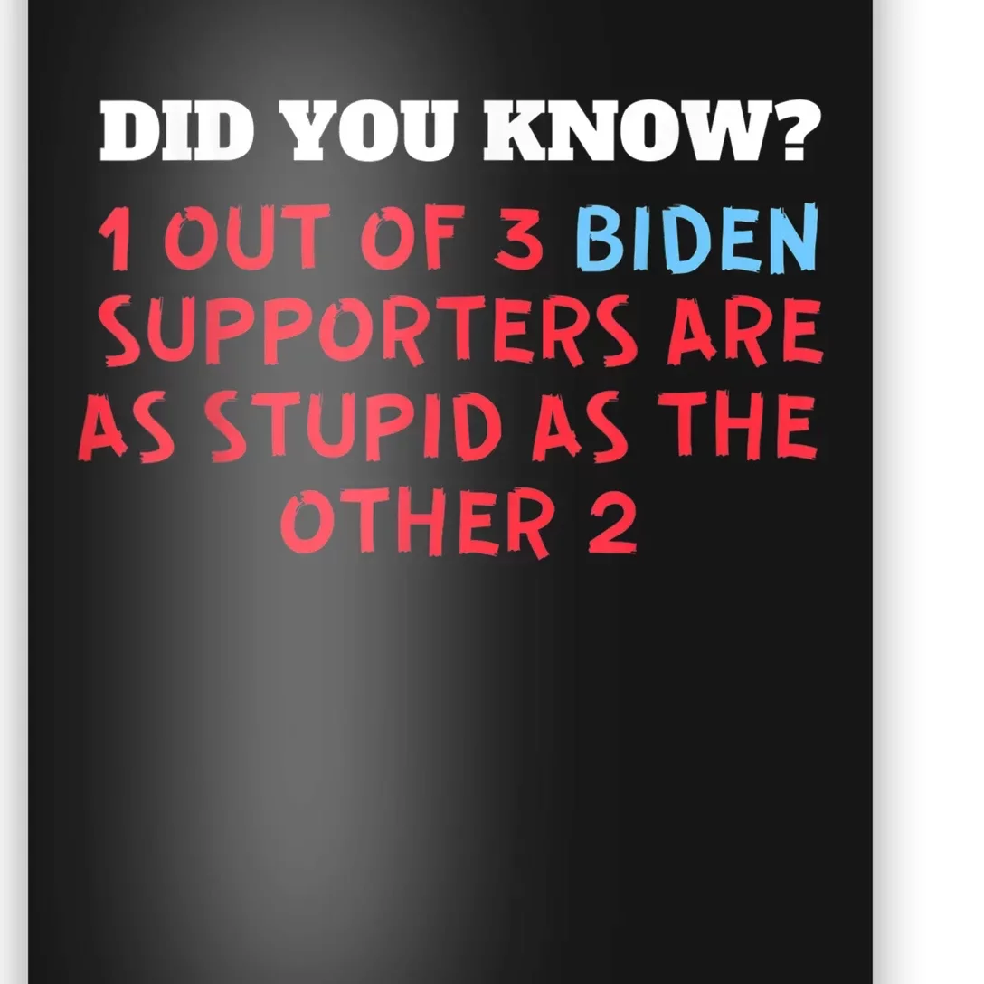 1 Out Of 3 Biden Supporters Are As Stupid As The Other 2 Tee Poster