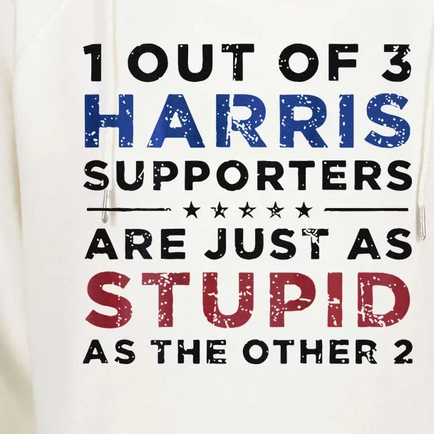 1 Out Of 3 Harris Supporters Stupid Funny Saying Womens Funnel Neck Pullover Hood