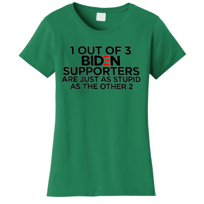 1 Out Of 3 Biden Supporters Are Just As Stupid Women's T-Shirt