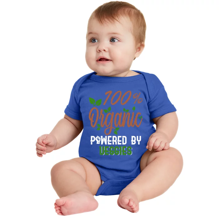 100% Organic Powered By Veggies Cool Gift Baby Bodysuit