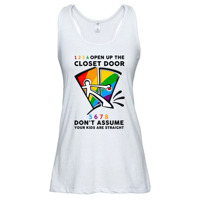 1234 Open Up The Closet Door 5678 DonT Assume Ladies Essential Flowy Tank