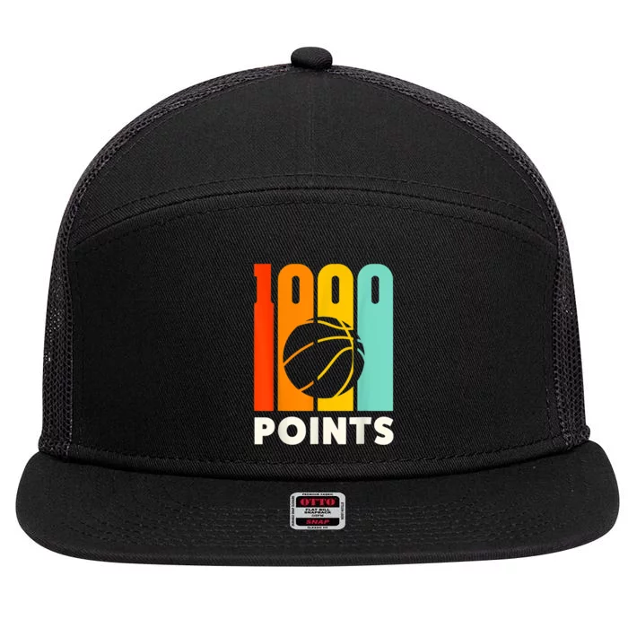 1000 Points Basketball Scorer High School S Basketball Mom 7 Panel Mesh Trucker Snapback Hat