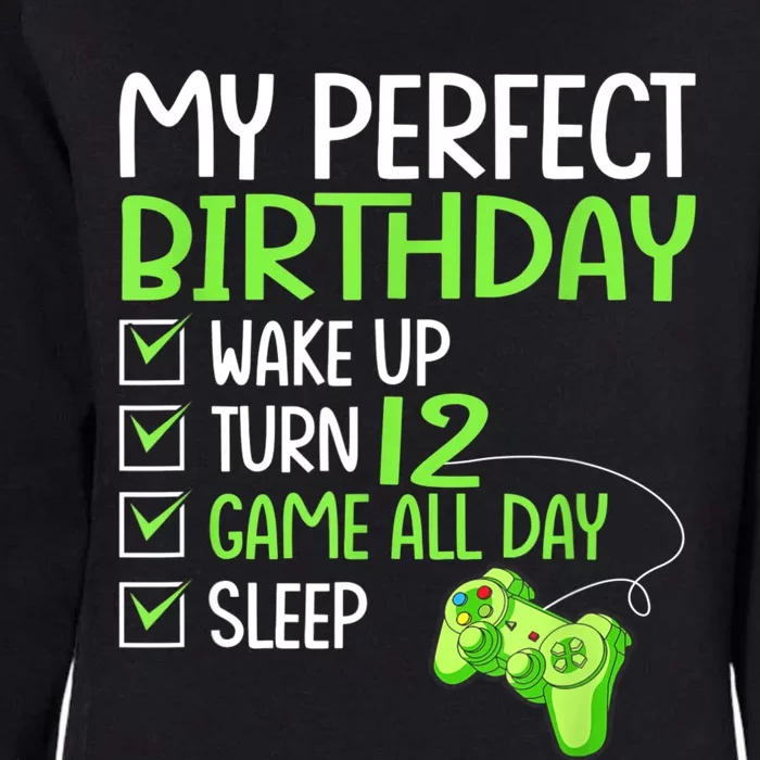 12th Perfect Birthday Boys Gaming 12 Years Old Gifts Gamer Womens California Wash Sweatshirt