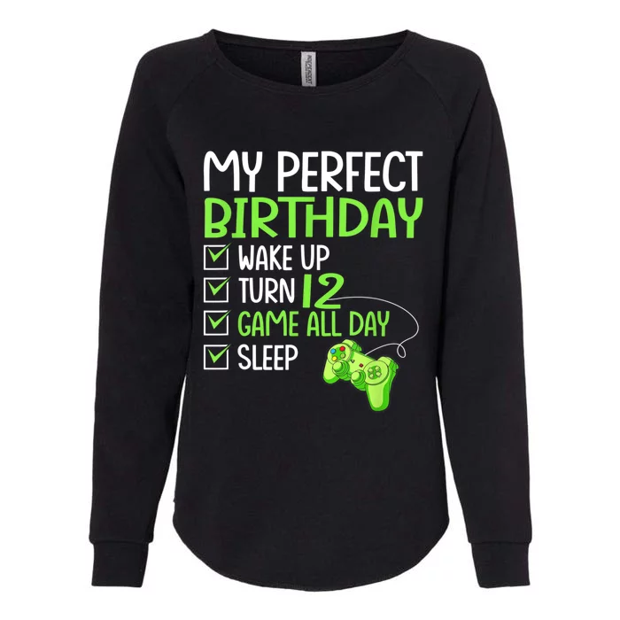 12th Perfect Birthday Boys Gaming 12 Years Old Gifts Gamer Womens California Wash Sweatshirt