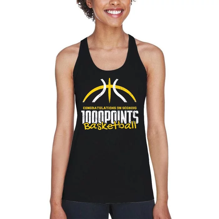 1000 Points Basketball Scorer High School Basketball Player Women's Racerback Tank