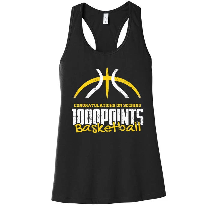 1000 Points Basketball Scorer High School Basketball Player Women's Racerback Tank