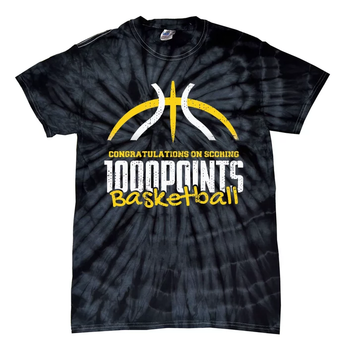 1000 Points Basketball Scorer High School Basketball Player Tie-Dye T-Shirt