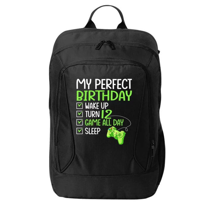 12th Perfect Birthday Boys Gaming 12 Years Old Gifts Gamer City Backpack