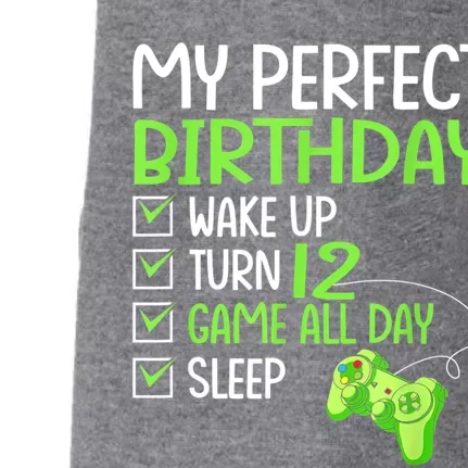 12th Perfect Birthday Boys Gaming 12 Years Old Gifts Gamer Doggie 3-End Fleece Hoodie